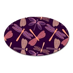 Dragonfly-pattern-design Oval Magnet by Jancukart