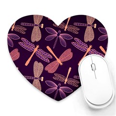 Dragonfly-pattern-design Heart Mousepads by Jancukart