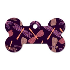 Dragonfly-pattern-design Dog Tag Bone (two Sides) by Jancukart