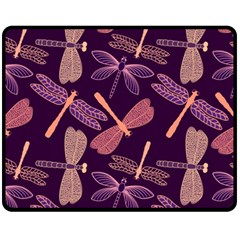 Dragonfly-pattern-design Fleece Blanket (medium) 