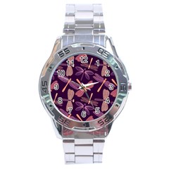 Dragonfly-pattern-design Stainless Steel Analogue Watch