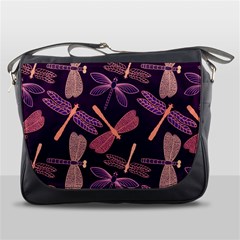 Dragonfly-pattern-design Messenger Bag by Jancukart