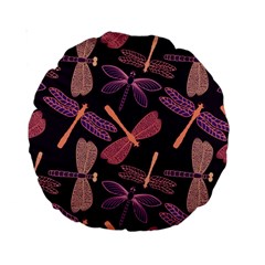 Dragonfly-pattern-design Standard 15  Premium Round Cushions