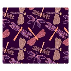 Dragonfly-pattern-design Double Sided Flano Blanket (small) 