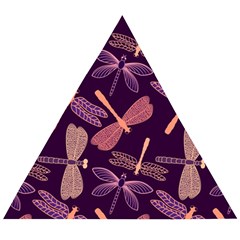 Dragonfly-pattern-design Wooden Puzzle Triangle by Jancukart