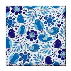 Pattern-with-birds Tile Coaster by Jancukart