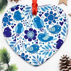 Pattern-with-birds Ornament (heart)