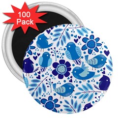 Pattern-with-birds 3  Magnets (100 Pack)