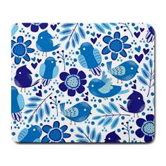 Pattern-with-birds Large Mousepads