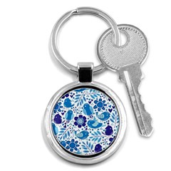 Pattern-with-birds Key Chain (round) by Jancukart