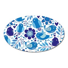 Pattern-with-birds Oval Magnet by Jancukart