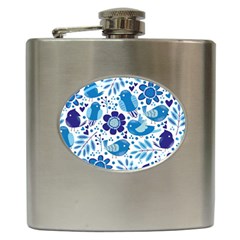 Pattern-with-birds Hip Flask (6 Oz) by Jancukart