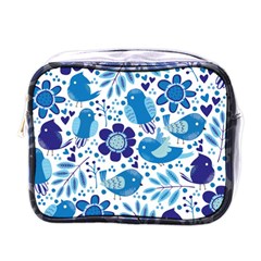 Pattern-with-birds Mini Toiletries Bag (one Side)