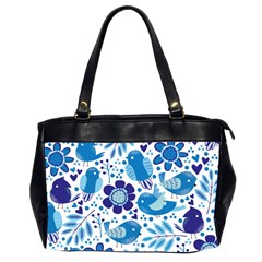 Pattern-with-birds Oversize Office Handbag (2 Sides)