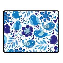 Pattern-with-birds Fleece Blanket (small)