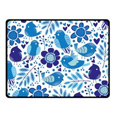 Pattern-with-birds Double Sided Fleece Blanket (small) 