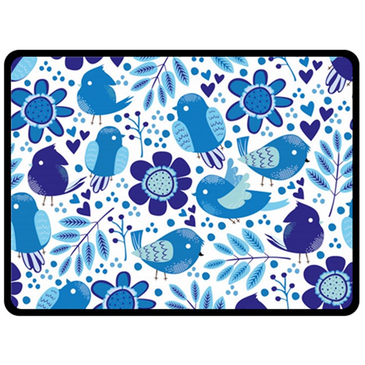 Pattern-with-birds Double Sided Fleece Blanket (Large) 