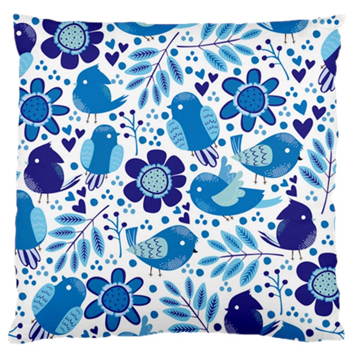 Pattern-with-birds Standard Flano Cushion Case (Two Sides)