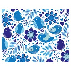 Pattern-with-birds Double Sided Flano Blanket (medium) 