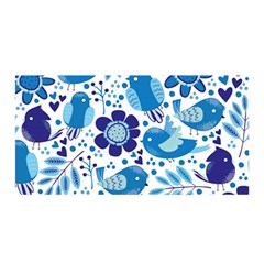 Pattern-with-birds Satin Wrap 35  X 70 