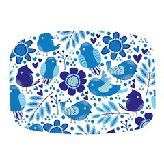 Pattern-with-birds Mini Square Pill Box by Jancukart