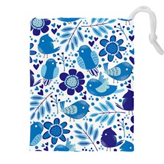 Pattern-with-birds Drawstring Pouch (5xl)