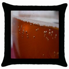 Bubble Beer Throw Pillow Case (black)