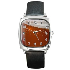 Bubble Beer Square Metal Watch