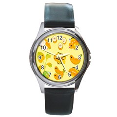 Banana Cichlid Round Metal Watch by artworkshop