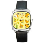 Banana Cichlid Square Metal Watch Front