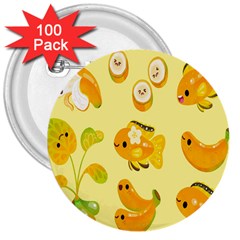 Banana Cichlid 3  Buttons (100 Pack)  by artworkshop