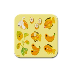 Banana Cichlid Rubber Square Coaster (4 Pack) by artworkshop