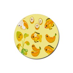 Banana Cichlid Rubber Round Coaster (4 Pack) by artworkshop