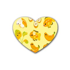 Banana Cichlid Rubber Coaster (heart) by artworkshop