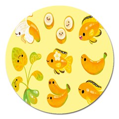 Banana Cichlid Magnet 5  (round) by artworkshop