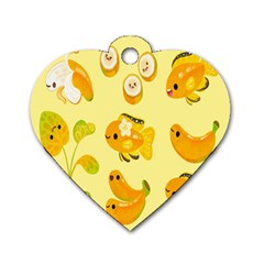 Banana Cichlid Dog Tag Heart (two Sides) by artworkshop