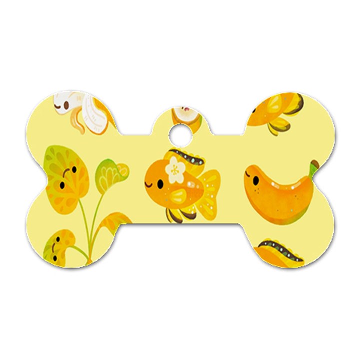 Banana Cichlid Dog Tag Bone (Two Sides)