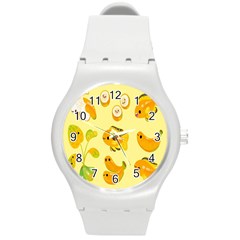 Banana Cichlid Round Plastic Sport Watch (m) by artworkshop