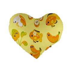 Banana Cichlid Standard 16  Premium Flano Heart Shape Cushions by artworkshop