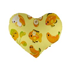 Banana Cichlid Standard 16  Premium Heart Shape Cushions by artworkshop