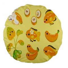 Banana Cichlid Large 18  Premium Flano Round Cushions by artworkshop