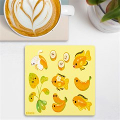 Banana Cichlid Uv Print Square Tile Coaster  by artworkshop