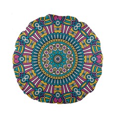 Mandala 01 Standard 15  Premium Round Cushions by zappwaits