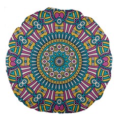 Mandala 01 Large 18  Premium Round Cushions by zappwaits