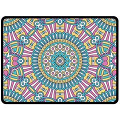 Mandala 01 Double Sided Fleece Blanket (large)  by zappwaits