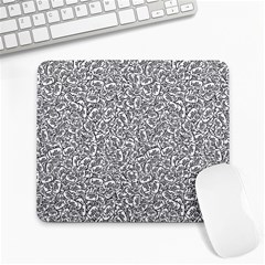 Black And White Hello Text Motif Random Pattern Large Mousepads by dflcprintsclothing