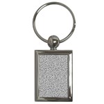 Black And White Hello Text Motif Random Pattern Key Chain (Rectangle) Front