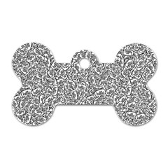 Black And White Hello Text Motif Random Pattern Dog Tag Bone (one Side) by dflcprintsclothing