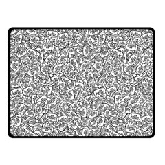 Black And White Hello Text Motif Random Pattern Fleece Blanket (small) by dflcprintsclothing