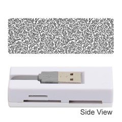 Black And White Hello Text Motif Random Pattern Memory Card Reader (stick)